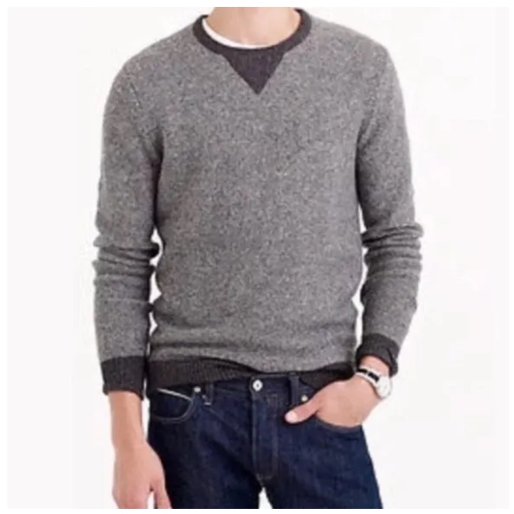J.Crew Lambswool Sweater Navy/Gray Size L